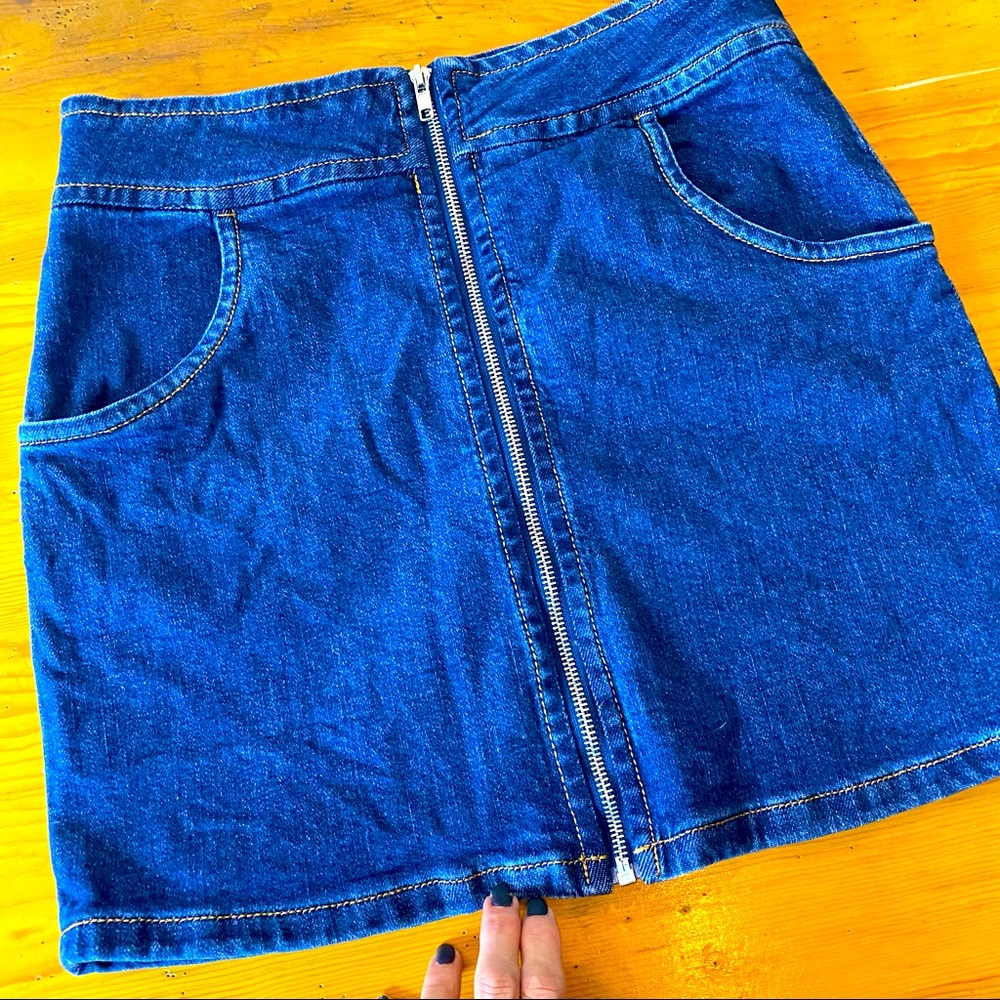 🐢Forever 21-Zipper mini denim comfortable skirt